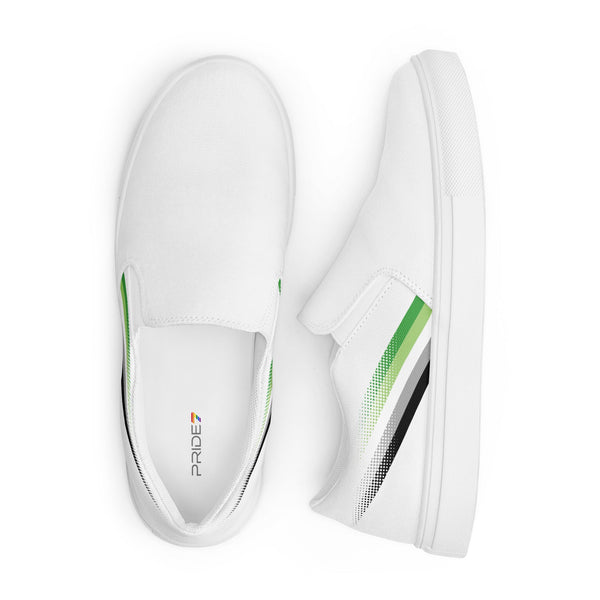 Aromantic Pride Colors Original White Slip-On Shoes