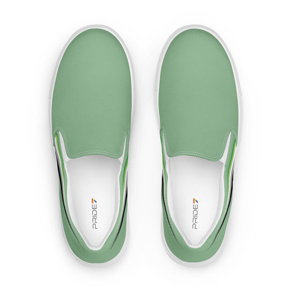 Aromantic Pride Colors Original Green Slip-On Shoes