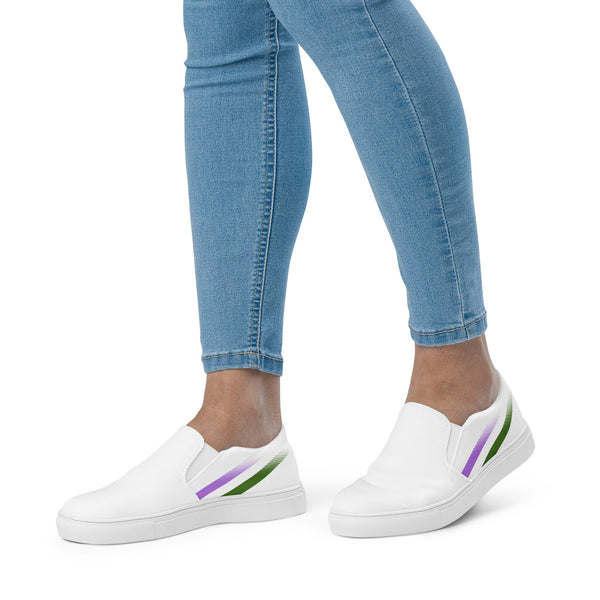 Genderqueer Pride Colors Original White Slip-On Shoes