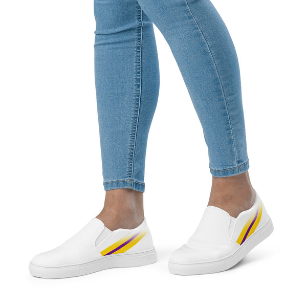 Intersex Pride Colors Original White Slip-On Shoes