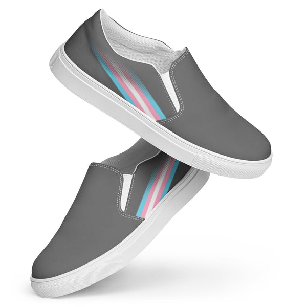 Transgender Pride Colors Original Gray Slip-On Shoes