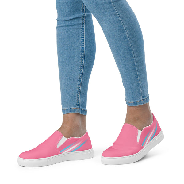 Transgender Pride Colors Original Pink Slip-On Shoes
