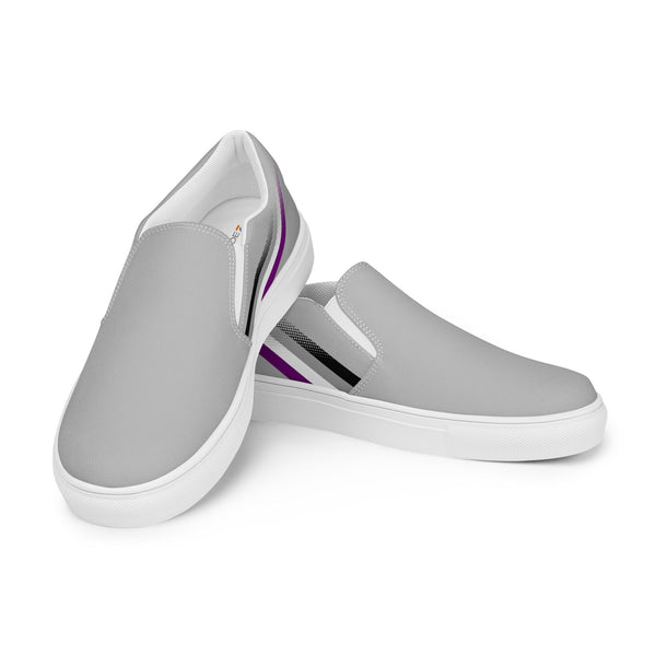Asexual Pride Colors Original Gray Slip-On Shoes