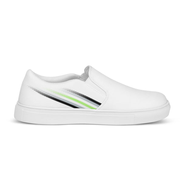 Agender Pride Colors Original White Slip-On Shoes