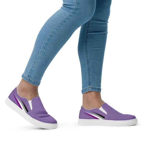 Asexual Pride Colors Original Purple Slip-On Shoes