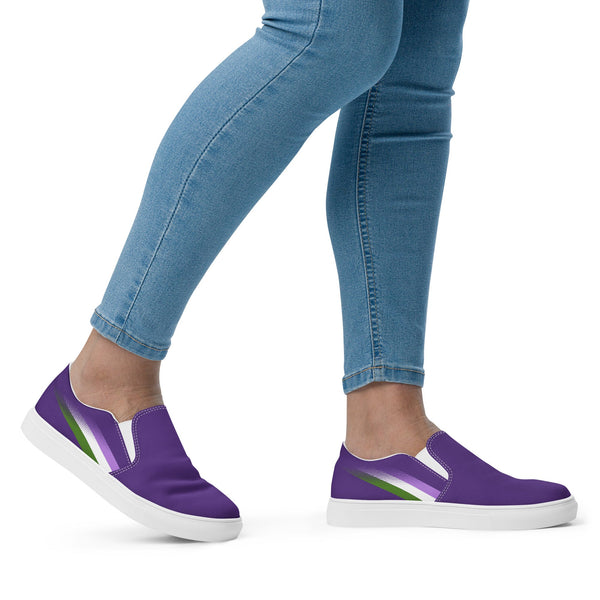 Genderqueer Pride Colors Original Purple Slip-On Shoes