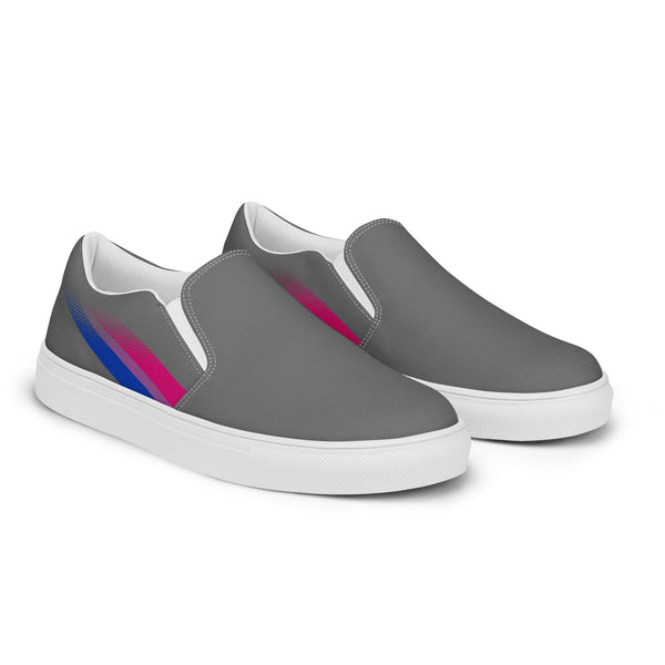 Bisexual Pride Colors Original Gray Slip-On Shoes