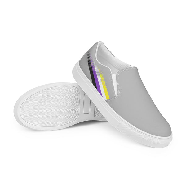 Non-Binary Pride Colors Original Gray Slip-On Shoes