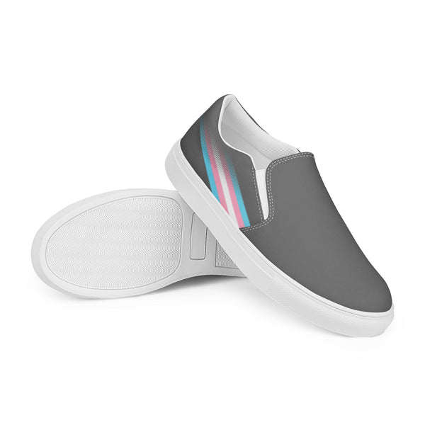 Transgender Pride Colors Original Gray Slip-On Shoes